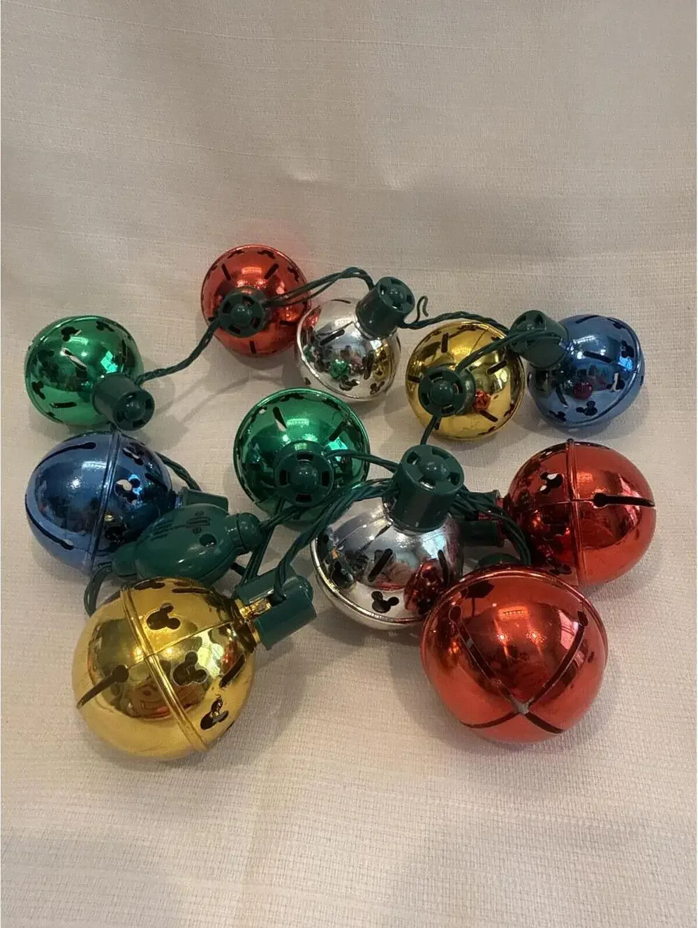 Disney Mickey Mouse Jingle Bell String Lights Multicolor Holiday Decor